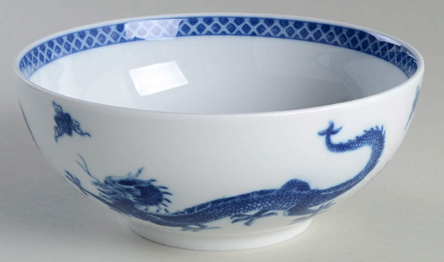 Blue Dragon (Blue Trim) 7" Round Vegetable Bowl by Mottahedeh-1