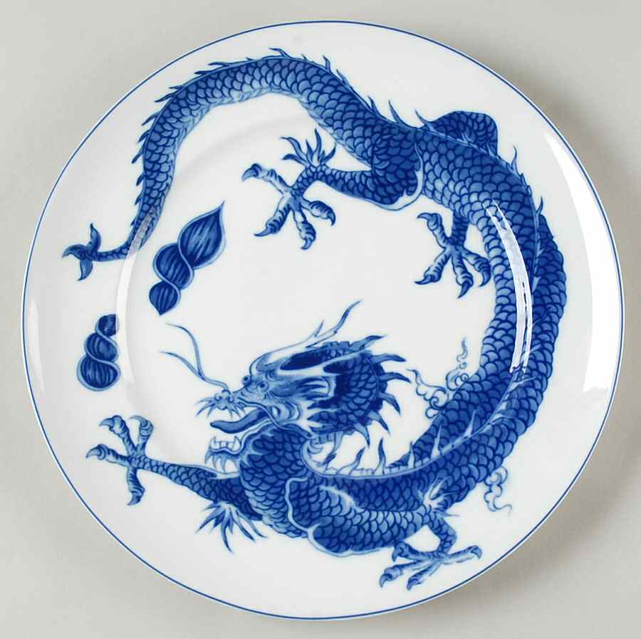 Blue Dragon (Blue Trim) Dinner Plate by Mottahedeh-1