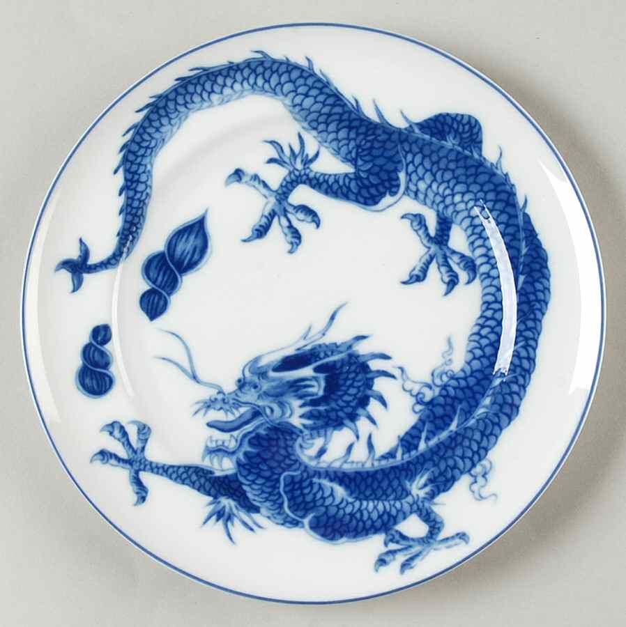Blue Dragon (Blue Trim) Bread & Butter Plate by Mottahedeh-1