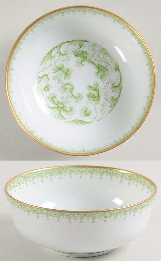 Green Apple Lace Fruit/Dessert (Sauce) Bowl by Mottahedeh-1