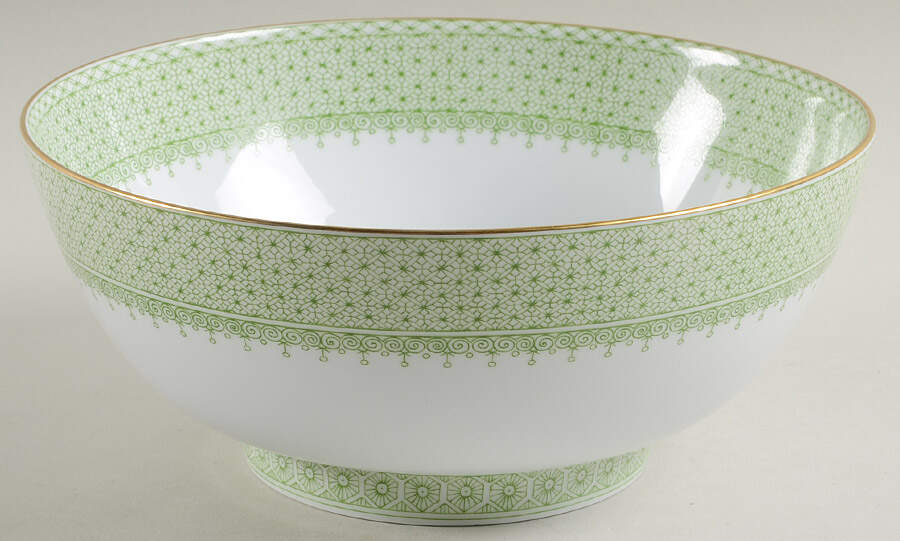 Green Apple Lace 9" Round Vegetable Bowl by Mottahedeh-1