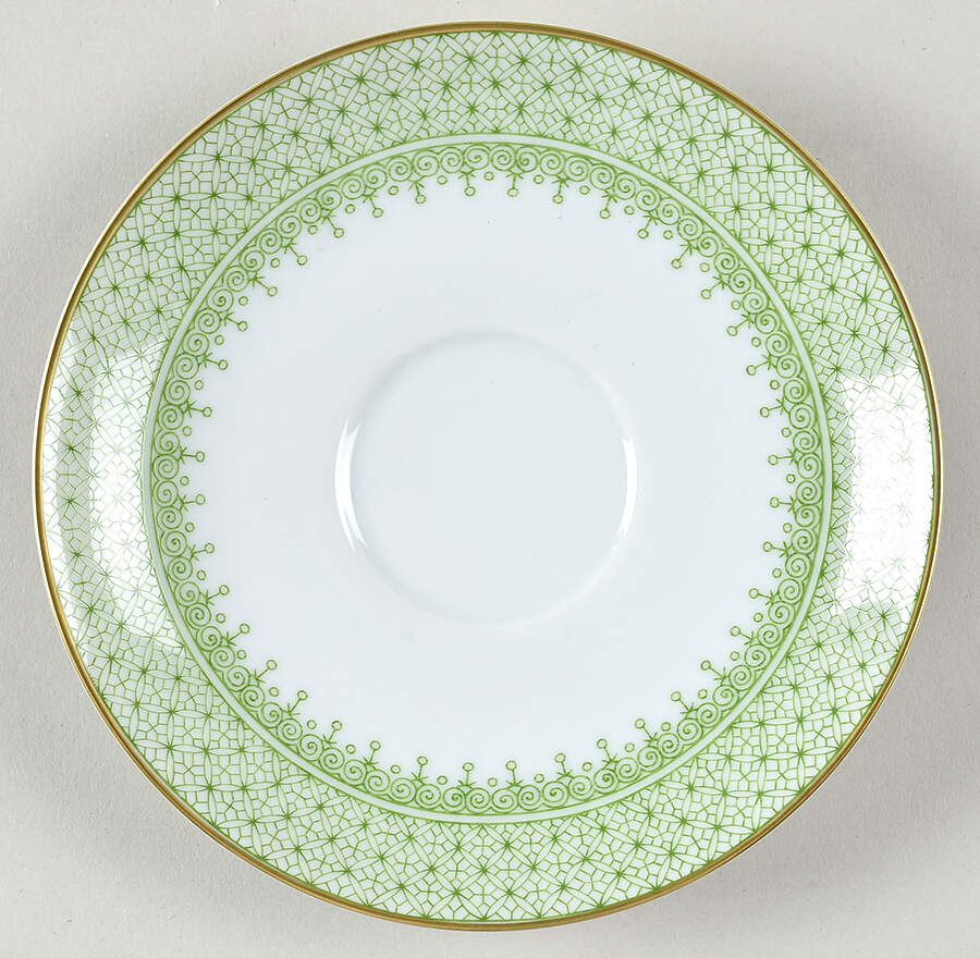Green Apple Lace Tea for Two Saucer by Mottahedeh-1