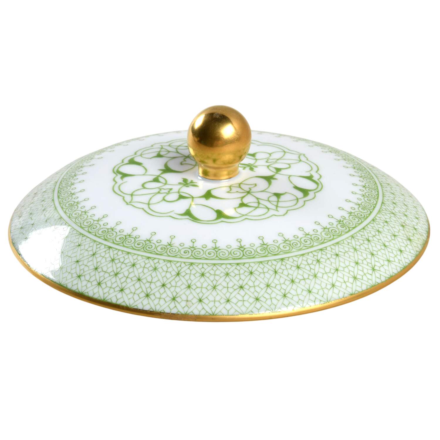Green Apple Lace Lid for Sugar Bowl by Mottahedeh-1