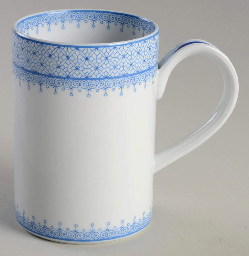 Cornflower Blue Lace Mug by Mottahedeh-1