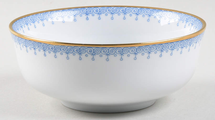 Cornflower Blue Lace Fruit/Dessert (Sauce) Bowl by Mottahedeh-1