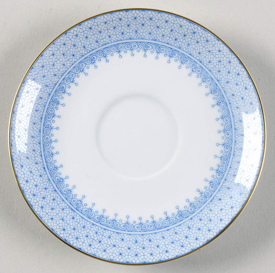 Cornflower Blue Lace Tea for Two Saucer by Mottahedeh-1