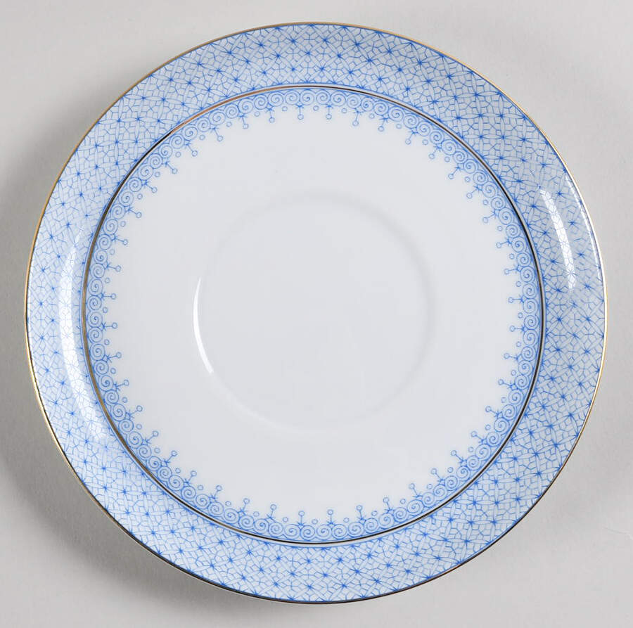 Cornflower Blue Lace Saucer for Cream Soup Bowl by Mottahedeh-1