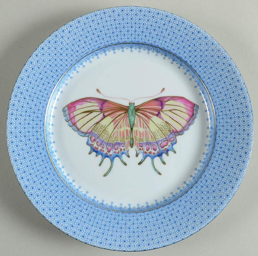 Cornflower Blue Lace Salad/Dessert Plate by Mottahedeh-1