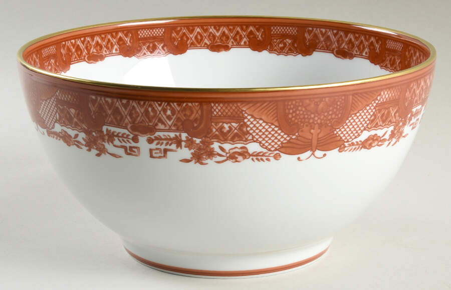 Fitzhugh Cinnabar 9" Round Vegetable Bowl by Mottahedeh-1