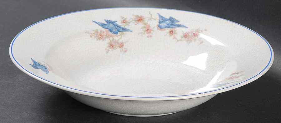 Blue Bird Large Rim Soup Bowl by Mount Clemens-1