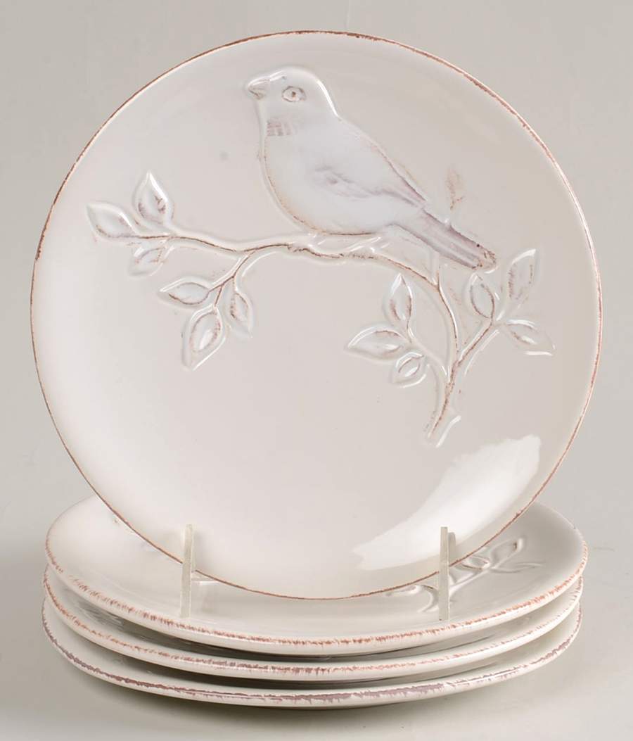 Cera Blanca Bird Salad Plate - Set of 4 by Maxcera Corp-1