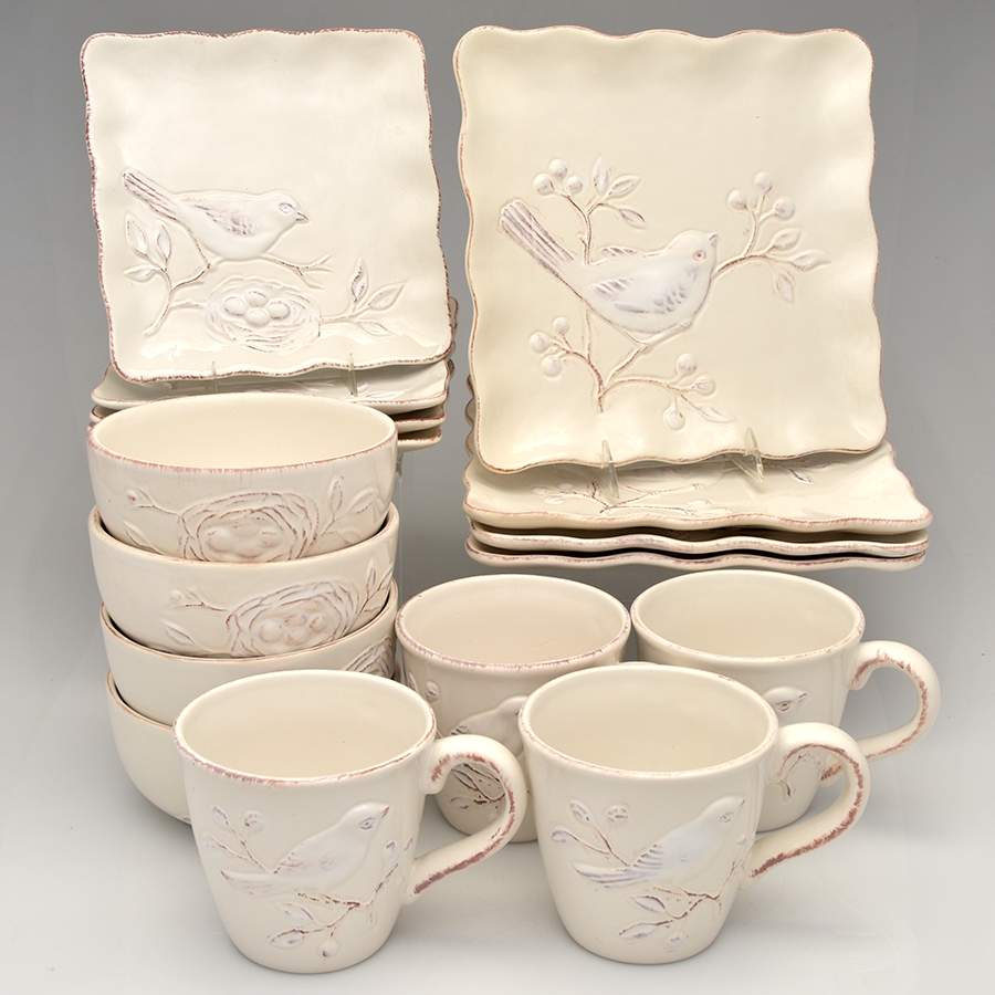 Cera Blanca Bird 16 Piece Set by Maxcera Corp-1