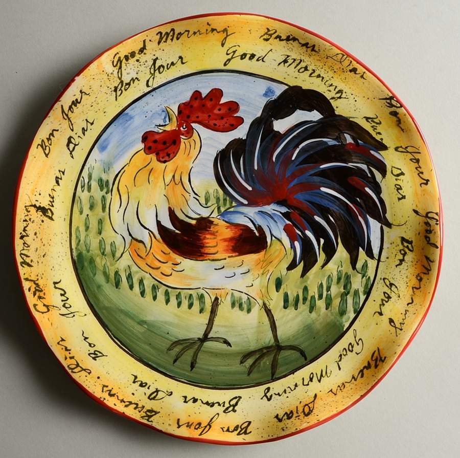Cock-A-Doodle Dinner Plate by Maxcera Corp-1