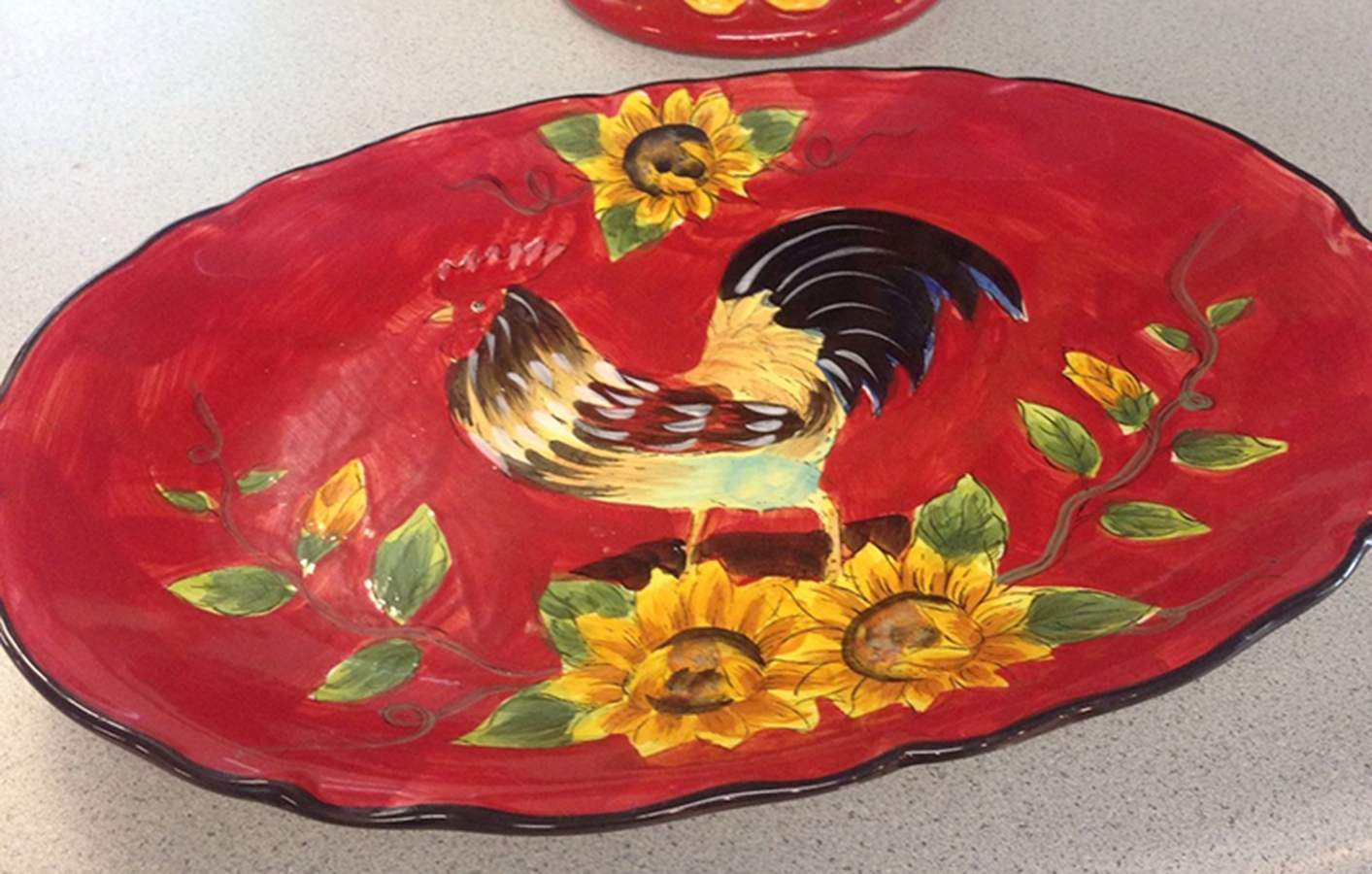 King Rooster 12" Oval Serving Platter by Maxcera Corp-1