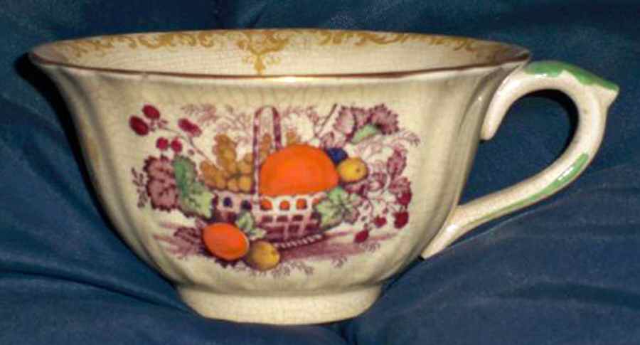 Fruit Basket Multicolor (Gold Trim) Footed Cup by Mason's-1