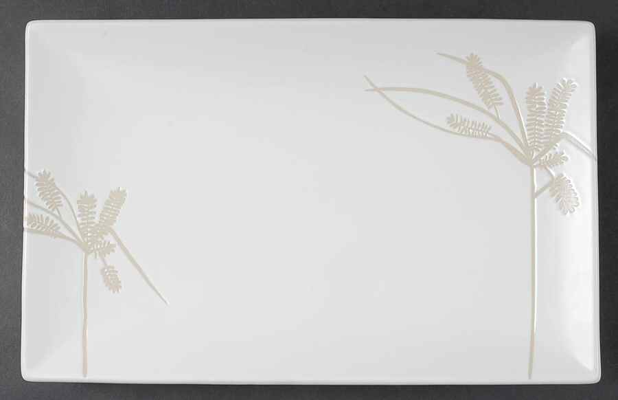 Sliver Cream 12" Rectangular Serving Platter by Mikasa-1