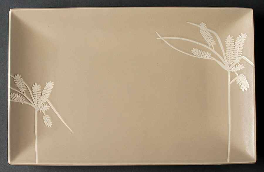 Sliver Tan 12" Rectangular Serving Platter by Mikasa-1