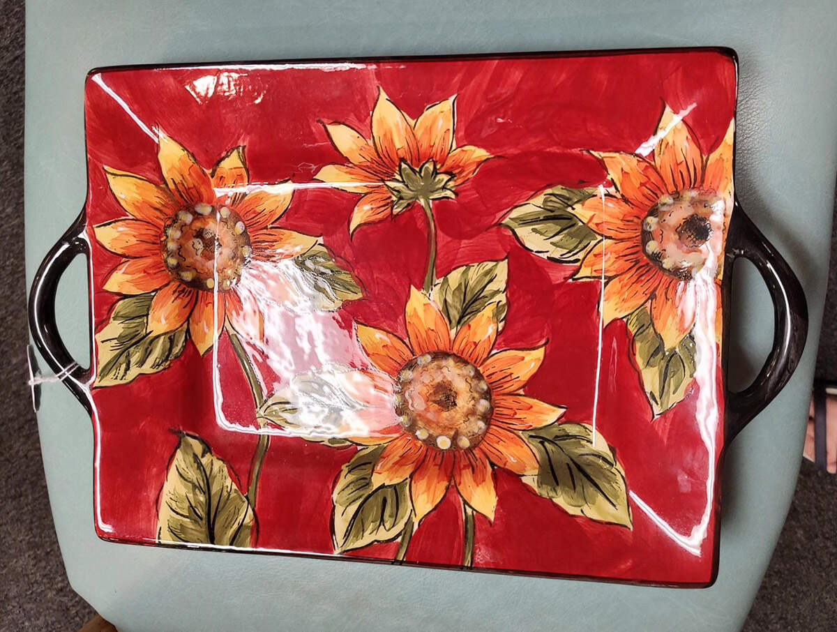 Provence Sunflower 15" Handled Tray by Maxcera Corp-1
