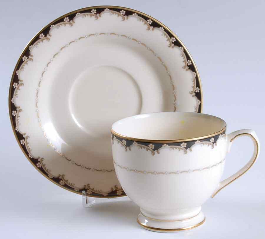 Florella Black Footed Cup & Saucer Set by Mikasa-1