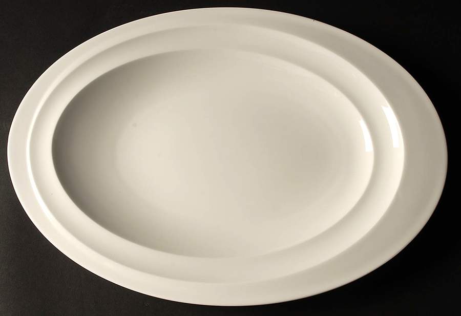 Cyclone White 17" Oval Serving Platter by Mikasa-1