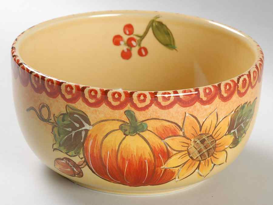 Pumpkin & Sunflower Soup/Cereal Bowl by Maxcera Corp-1