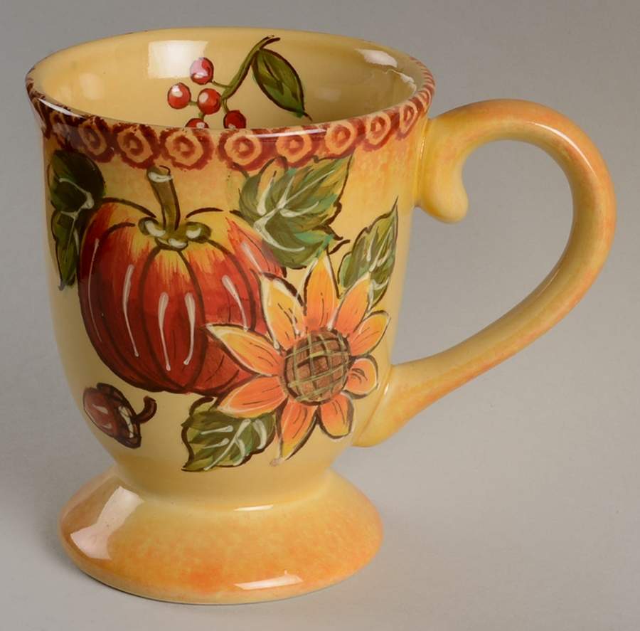 Pumpkin & Sunflower Footed Mug by Maxcera Corp-1