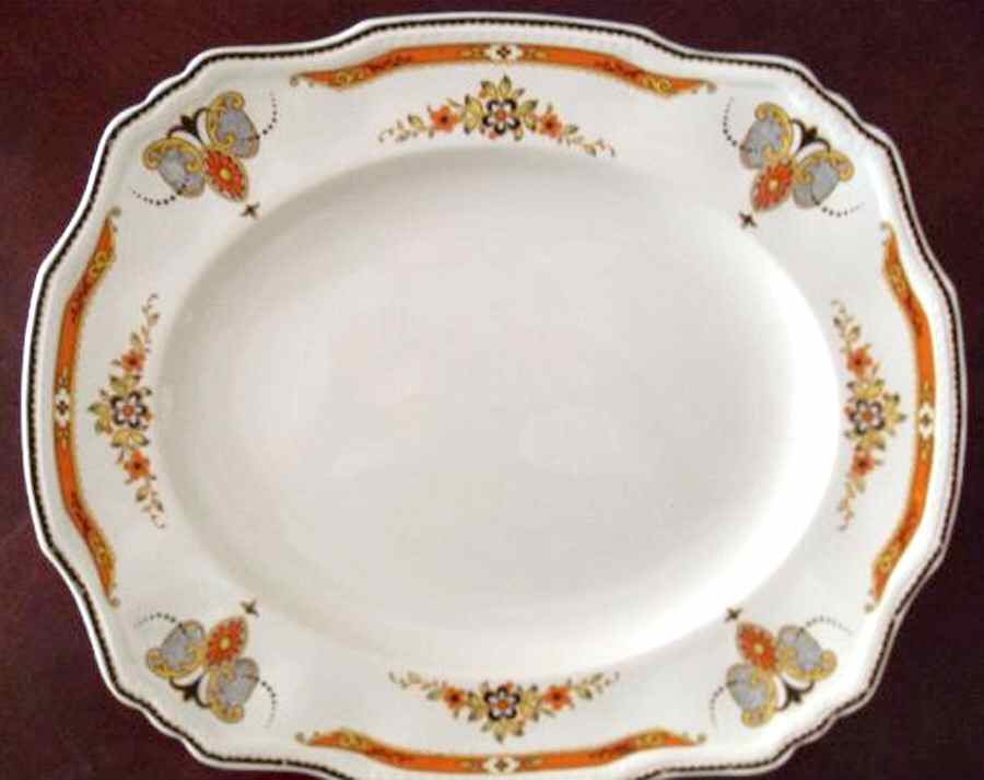 MEA346 14" Oval Serving Platter by Alfred Meakin-1