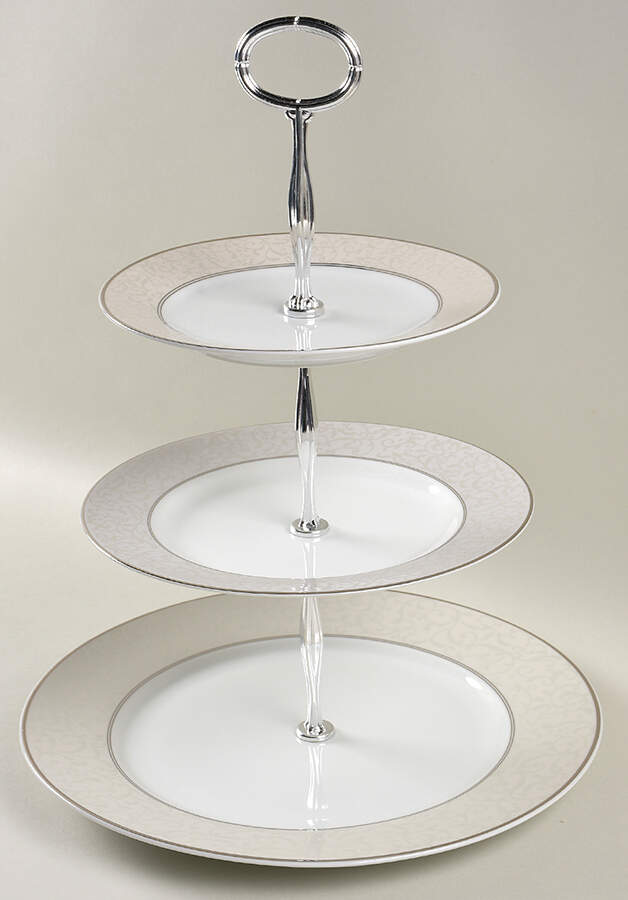 Parchment (China) 13 7/8"-14 1/4" 3-Tiered Serving Tray(DP,SP,BB) HC by Mikasa-1