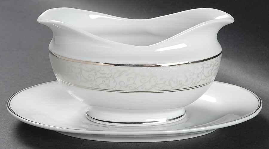 Parchment (China) Gravy Boat & Underplate by Mikasa-1