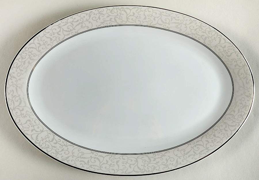 Parchment (China) 14" Oval Serving Platter by Mikasa-1