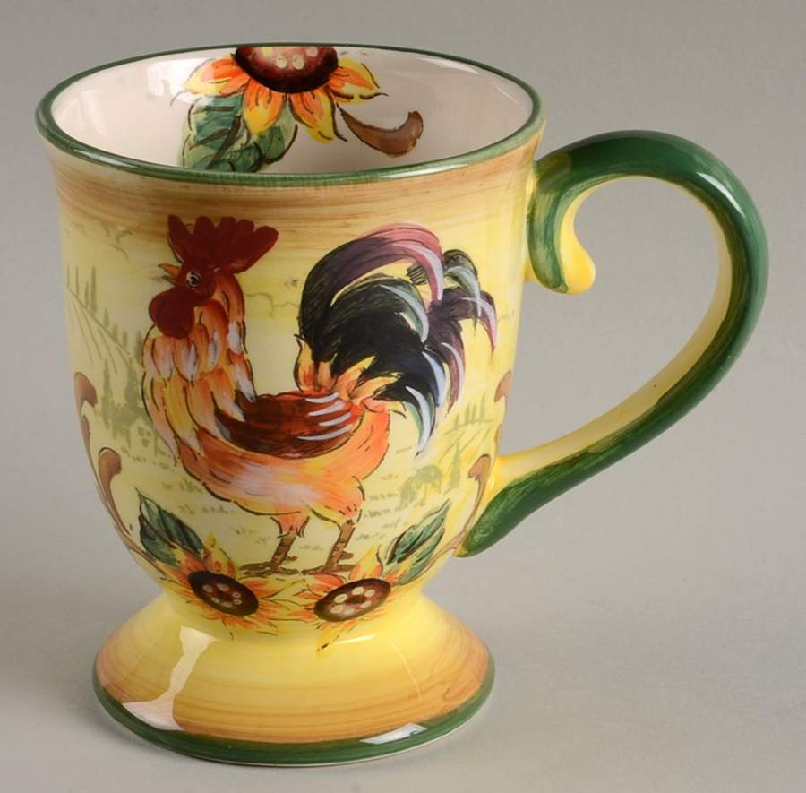 Village Rooster Sunflower Mug by Maxcera Corp-1
