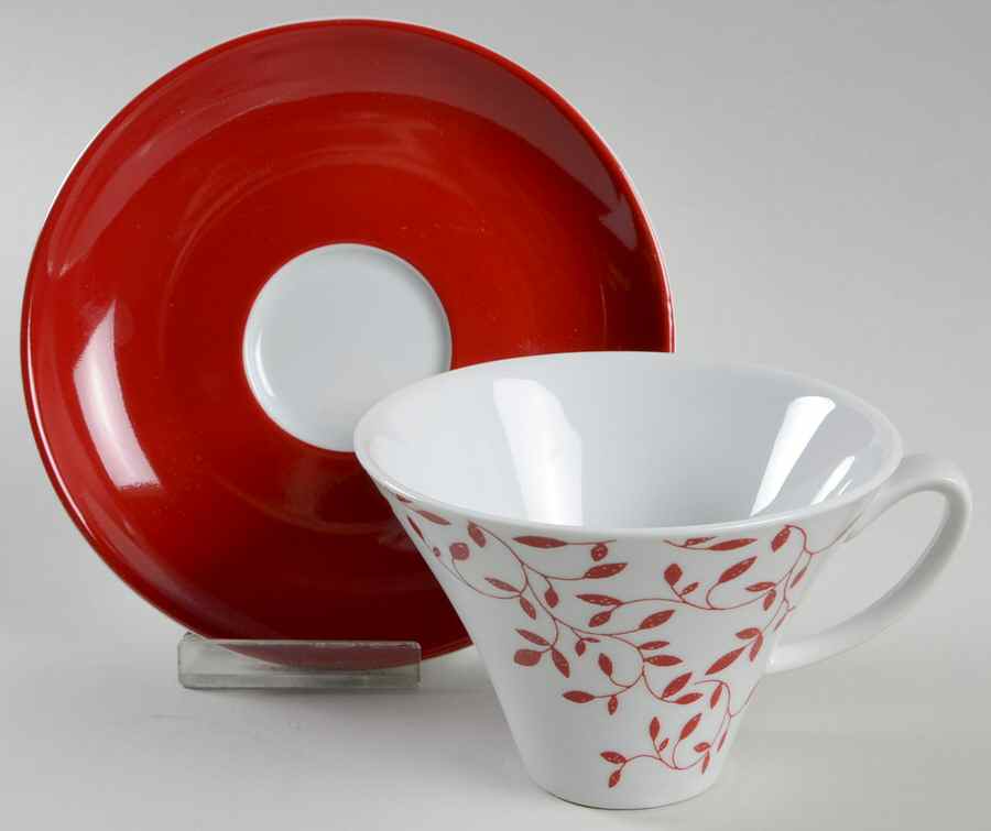 Scarlet Vine Flat Cup & Saucer Set by Mikasa-1