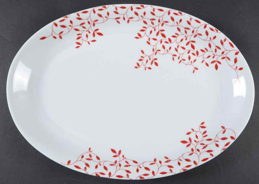 Scarlet Vine 13" Oval Serving Platter by Mikasa-1