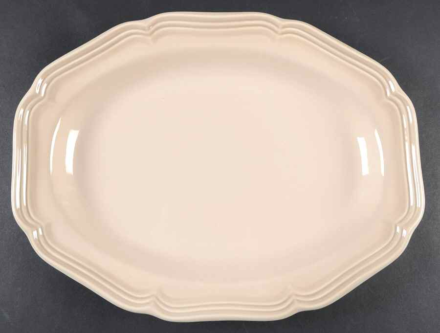 French Countryside Tan 14" Oval Serving Platter by Mikasa-1