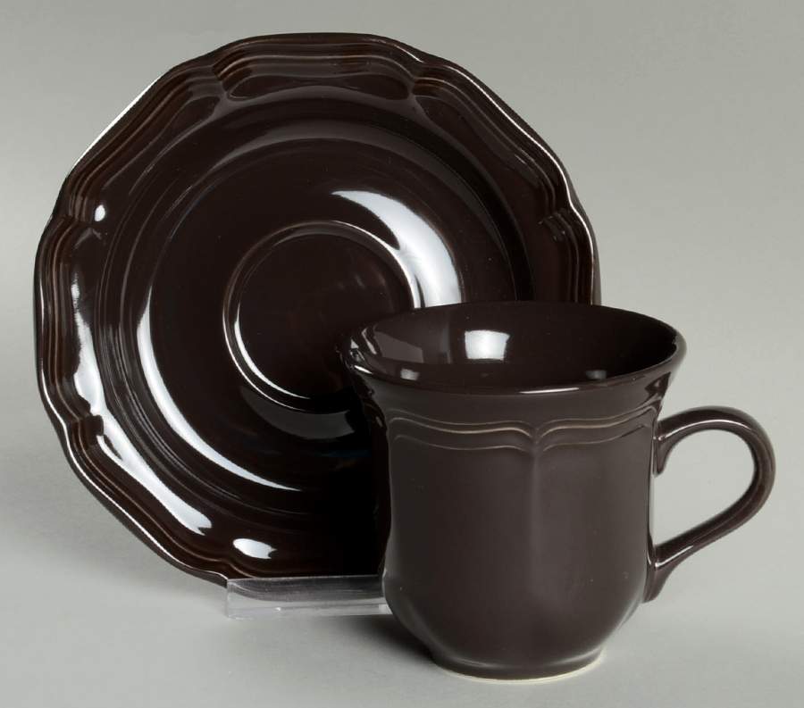 French Countryside Chocolate Flat Cup & Saucer Set by Mikasa-1