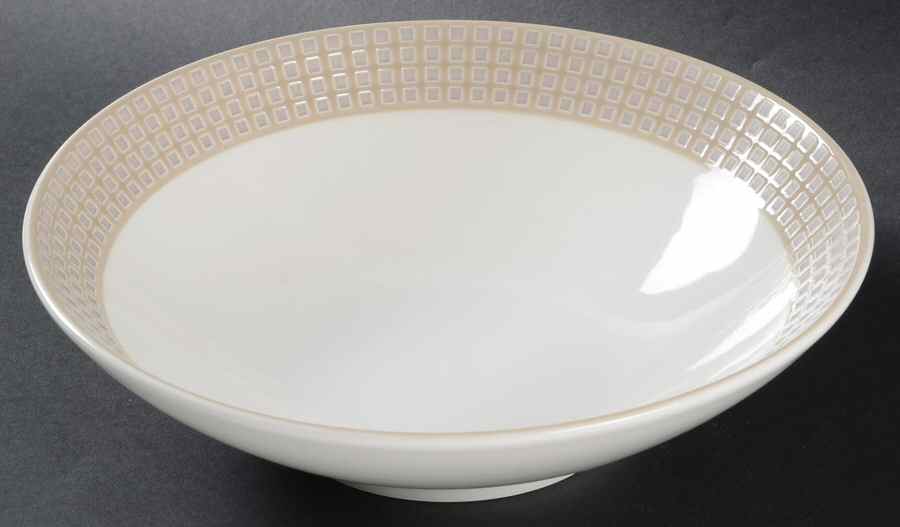 Crisscross Tan 9" Round Vegetable Bowl by Mikasa-1