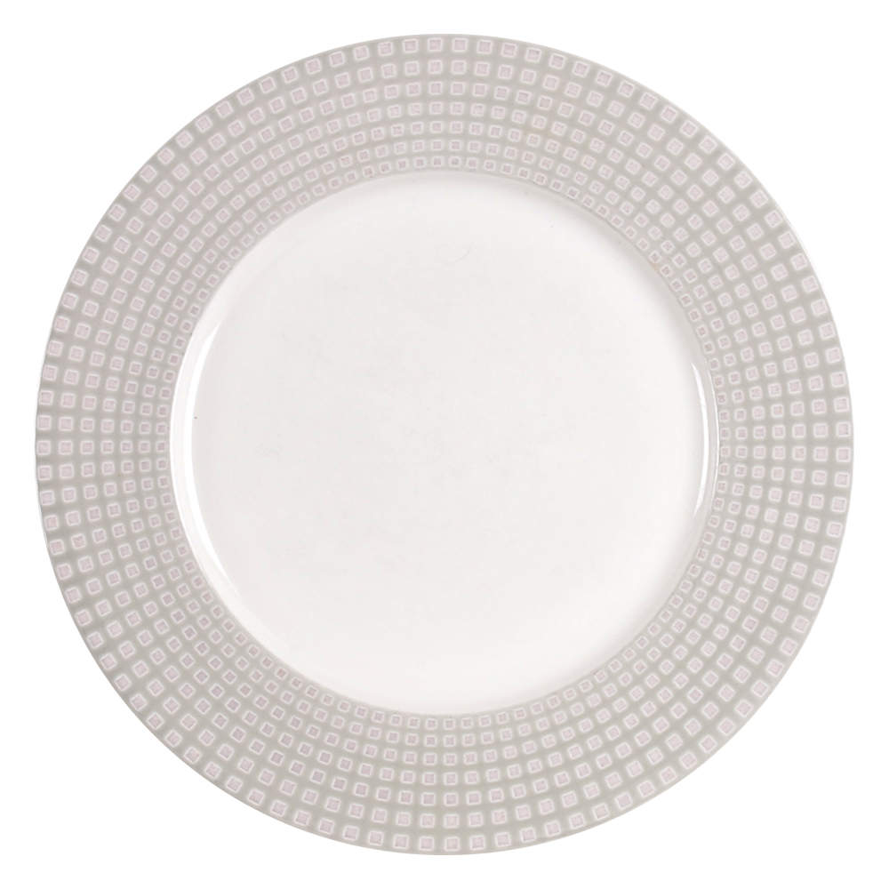 Crisscross Gray Dinner Plate by Mikasa-1