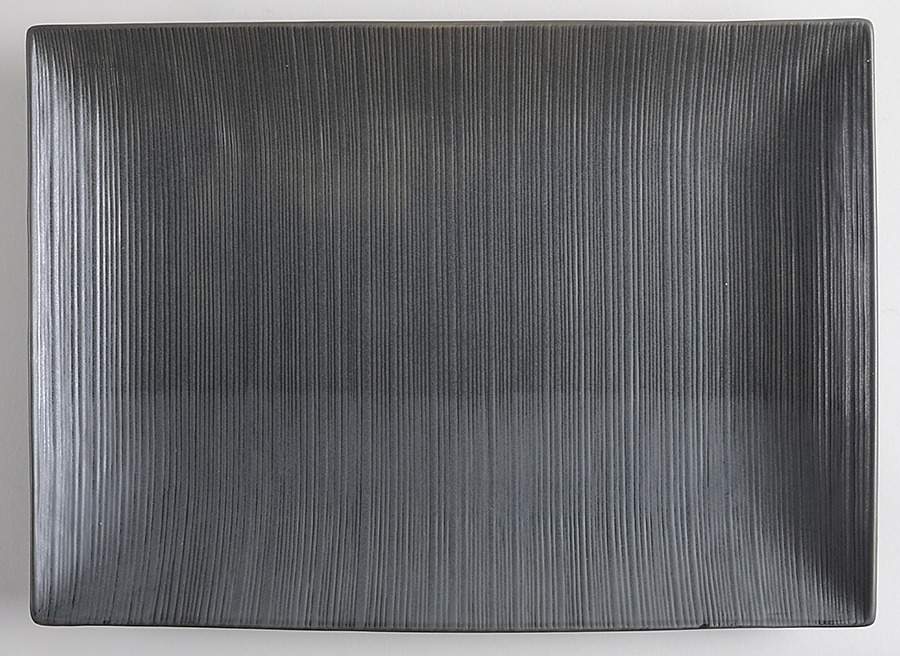 Stone Ridge Graphite 15" Rectangular Serving Platter by Mikasa-1