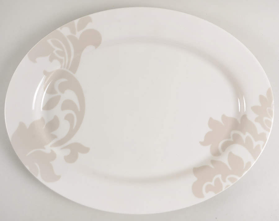 Lisbon Grey 16" Oval Serving Platter by Martha Stewart-1