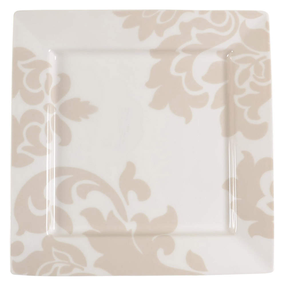 Lisbon Grey Square Dinner Plate by Martha Stewart-1