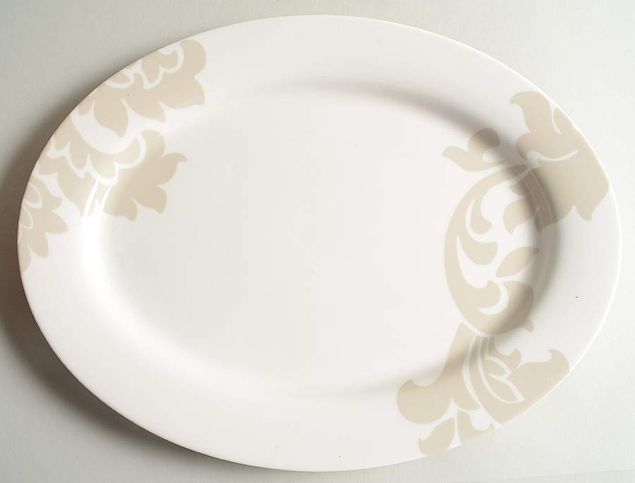 Lisbon Grey 17" Oval Serving Platter by Martha Stewart-1