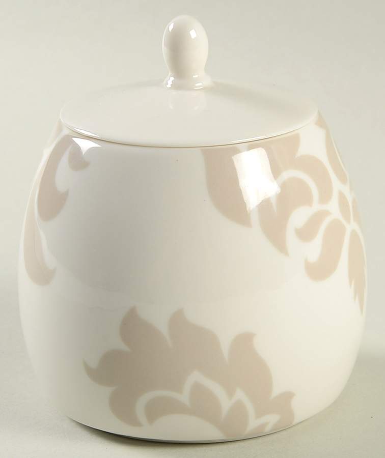 Lisbon Grey Sugar Bowl & Lid by Martha Stewart-1
