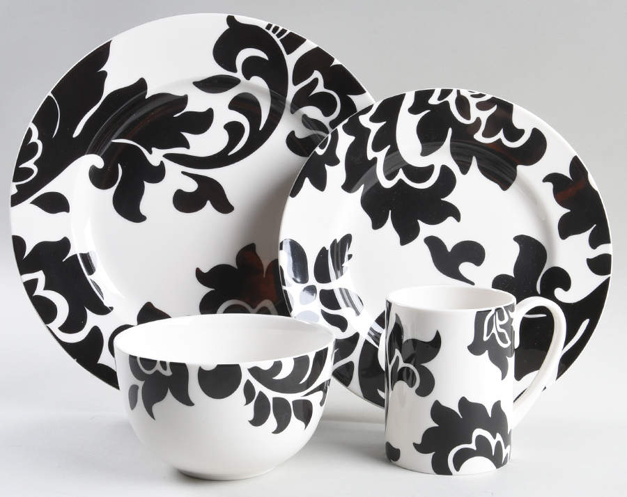Lisbon Black 4 Piece Place Setting by Martha Stewart-1