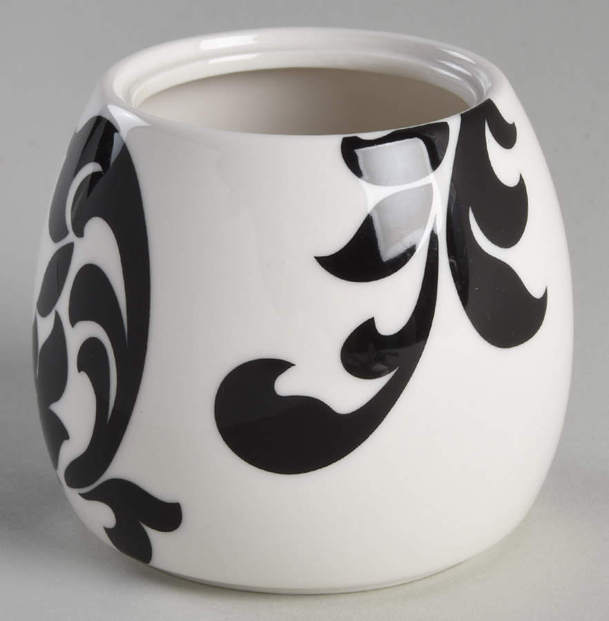 Lisbon Black Sugar Bowl No Lid by Martha Stewart-1
