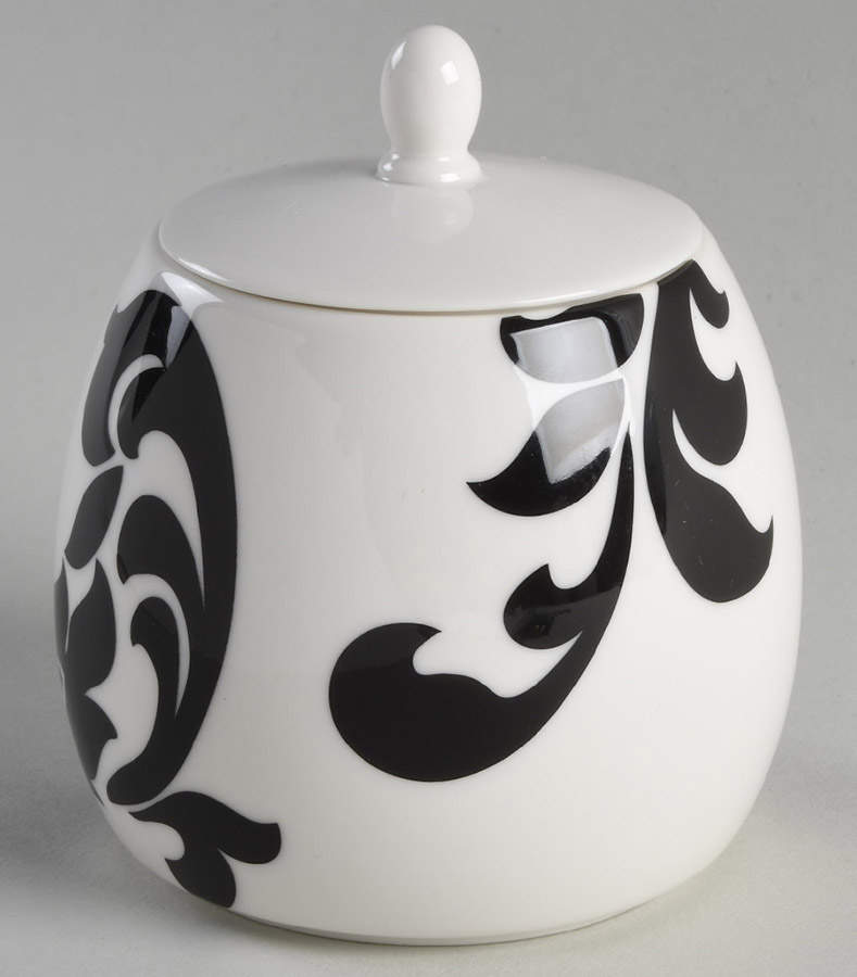 Lisbon Black Sugar Bowl & Lid by Martha Stewart-1