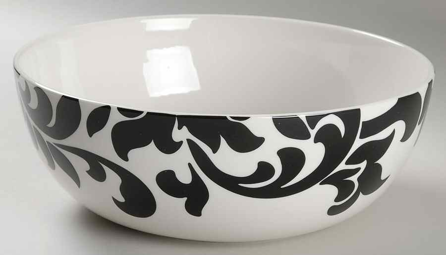 Lisbon Black 9" Round Vegetable Bowl by Martha Stewart-1