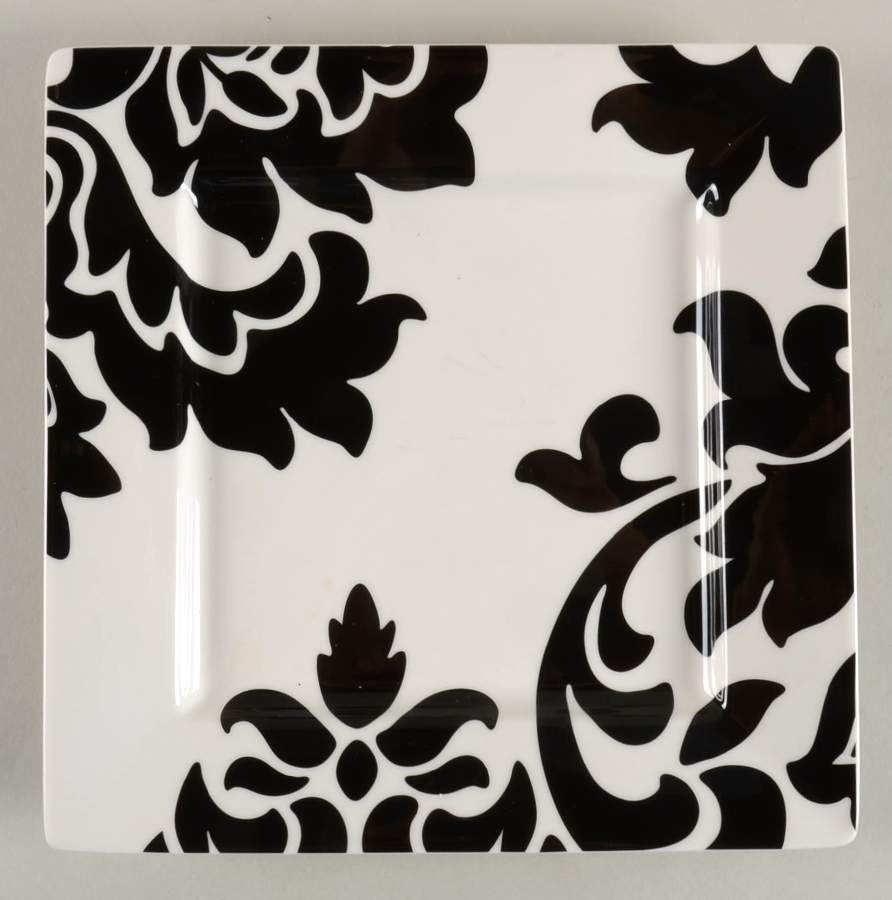 Lisbon Black Square Salad Plate by Martha Stewart-1