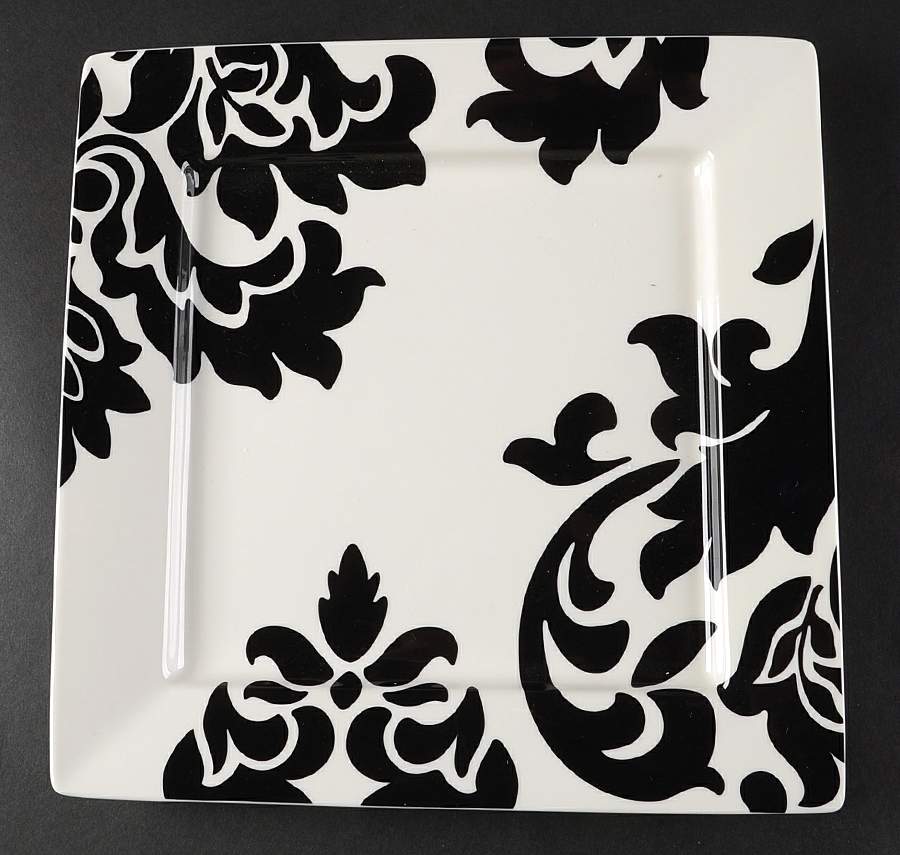 Lisbon Black Square Dinner Plate by Martha Stewart-1
