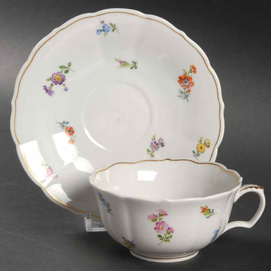 K24L Flat Cup & Saucer Set by Meissen (Germany)-1