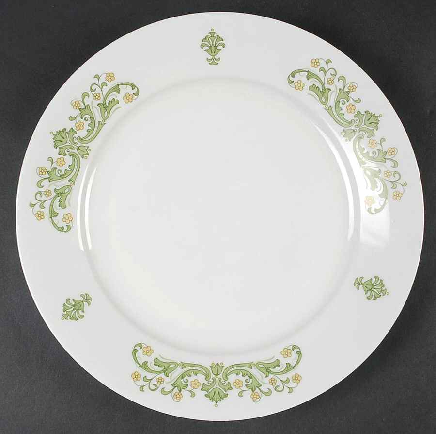 Danube (Yellow Green) Dinner Plate by Montgomery Ward-1